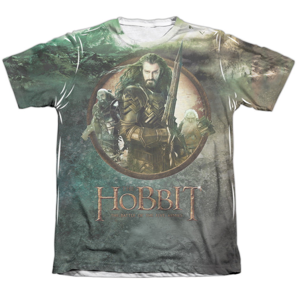 Hobbit - Dwarves Vs Azog - Adult Poly/cotton Short Sleeve Tee - White T-shirt