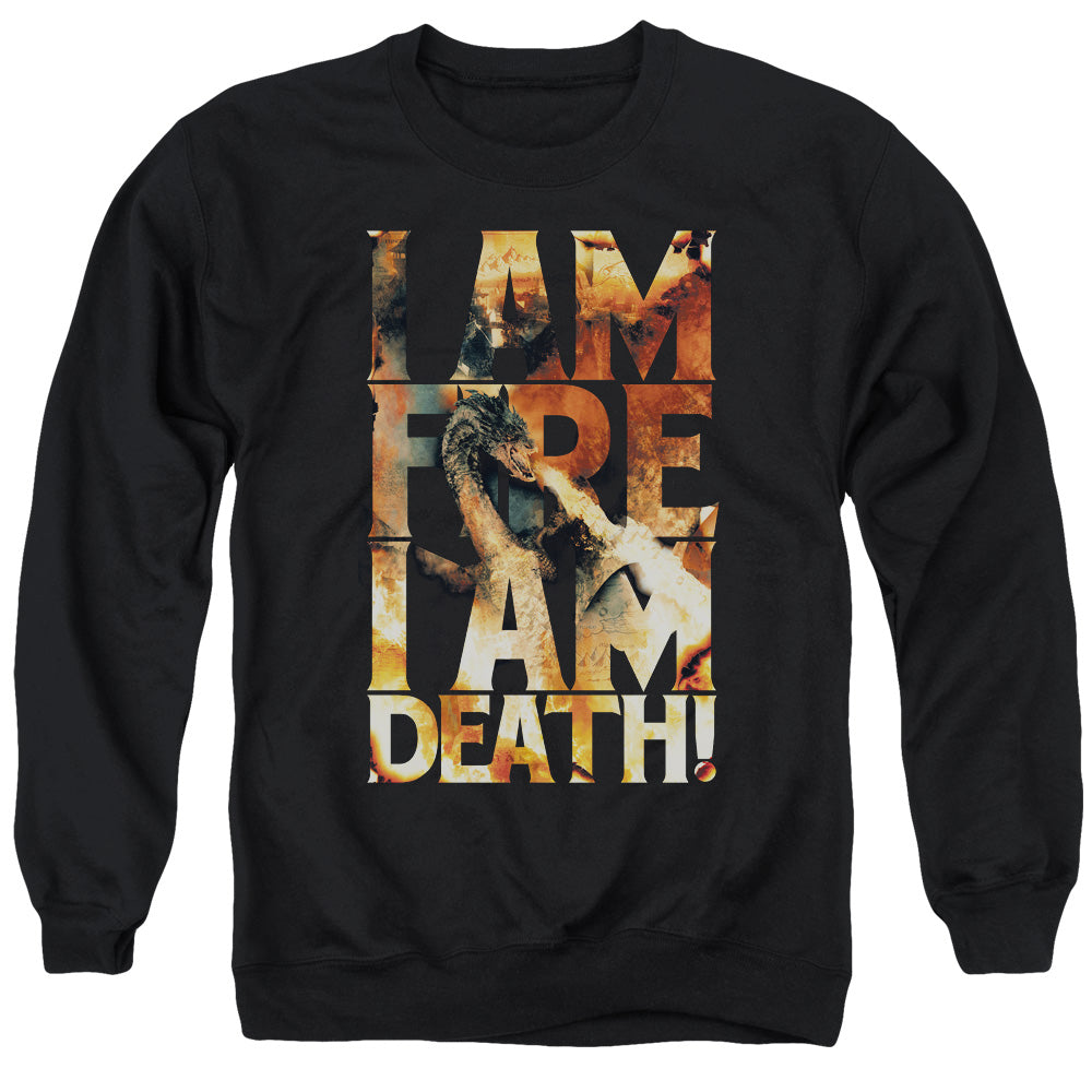 Hobbit - I Am Fire - Adult Crewneck Sweatshirt - Black