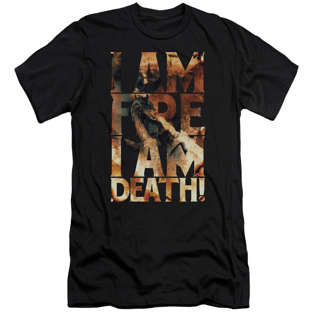 Hobbit - I Am Fire-premuim Canvas Adult Slim Fit 30/1 - Black