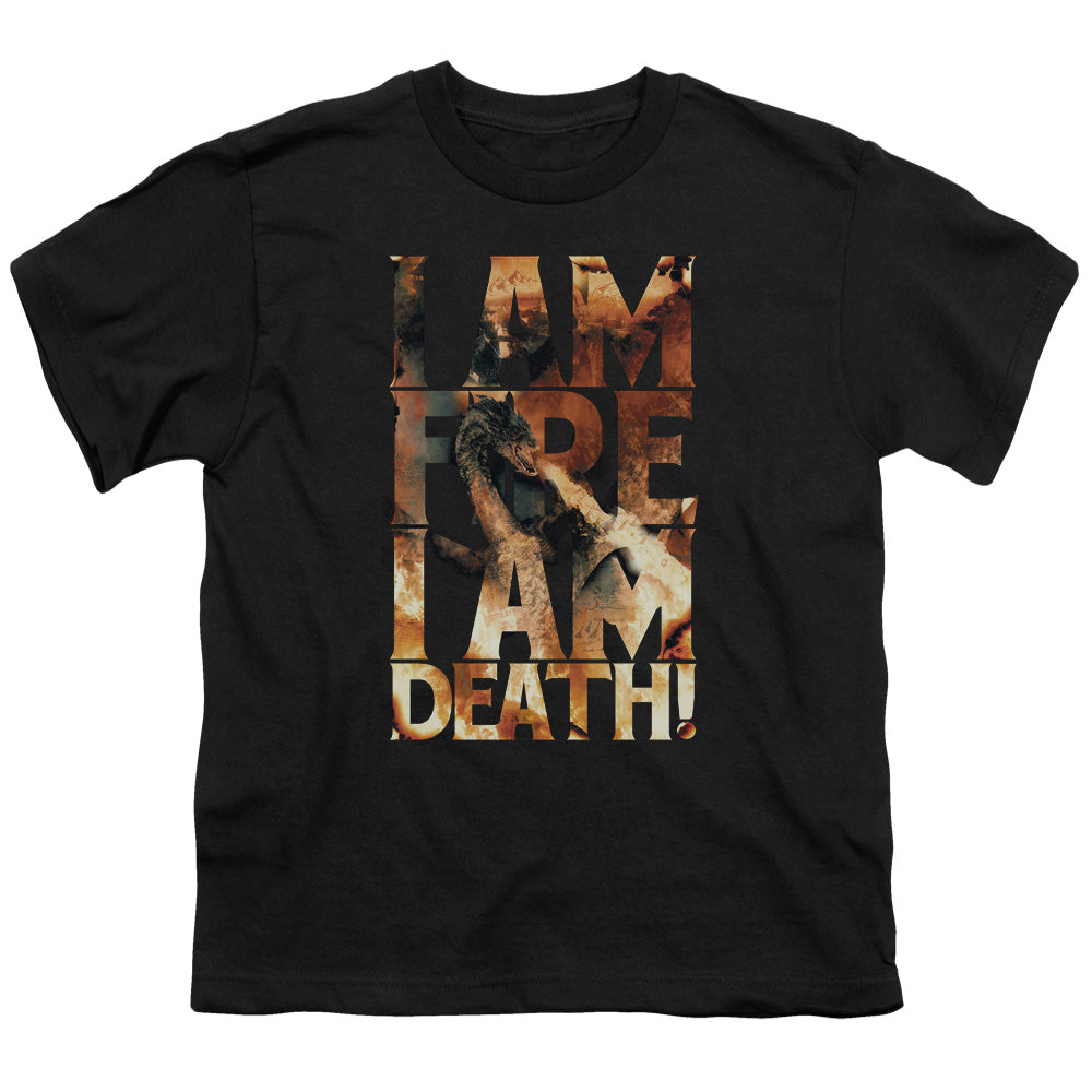 Hobbit - I Am Fire - Short Sleeve Youth 18/1 - Black T-shirt