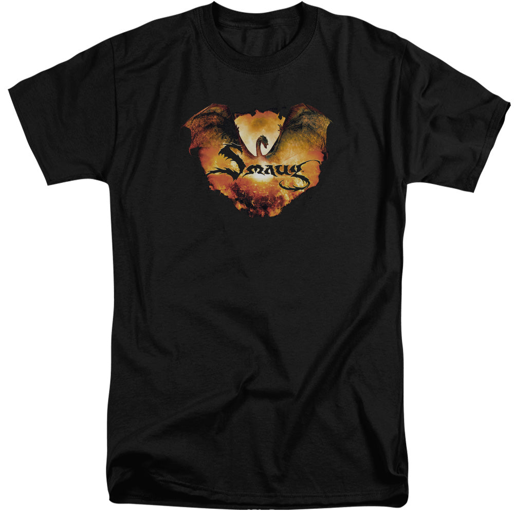 Hobbit - Reign In Flame - Short Sleeve Adult Tall - Black T-shirt