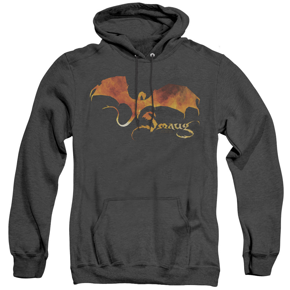 Hobbit - Smaug On Fire - Adult Heather Hoodie - Black