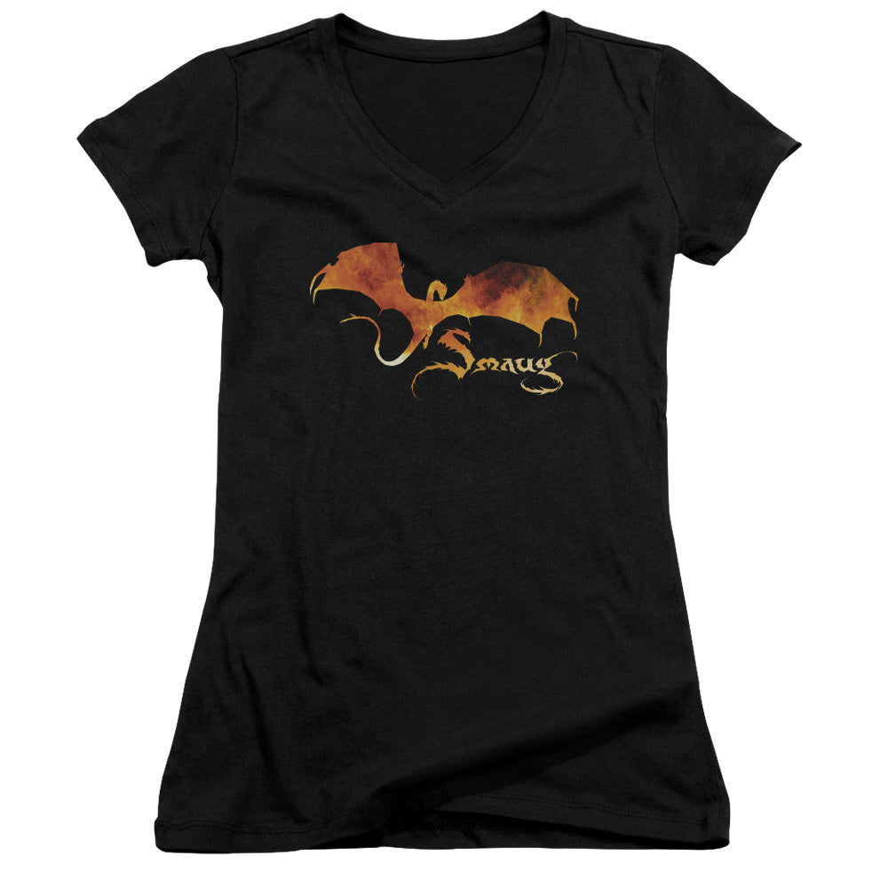 Hobbit - Smaug On Fire-junior V-neck - Black