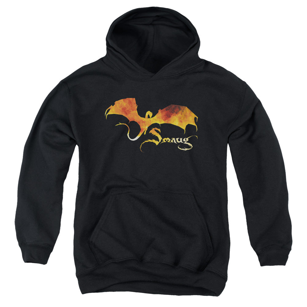 Hobbit - Smaug On Fire - Youth Pull-over Hoodie - Black