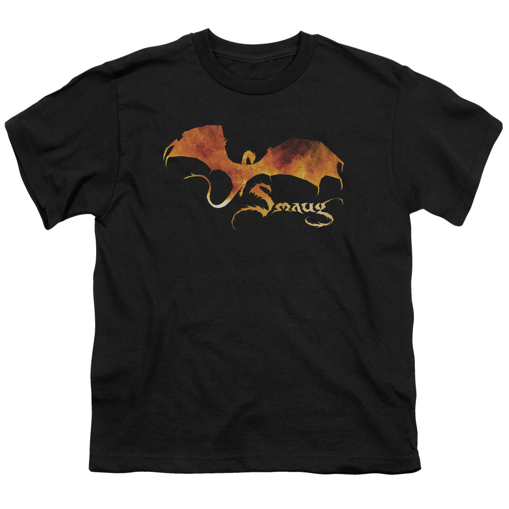 Hobbit - Smaug On Fire - Short Sleeve Youth 18/1 - Black T-shirt