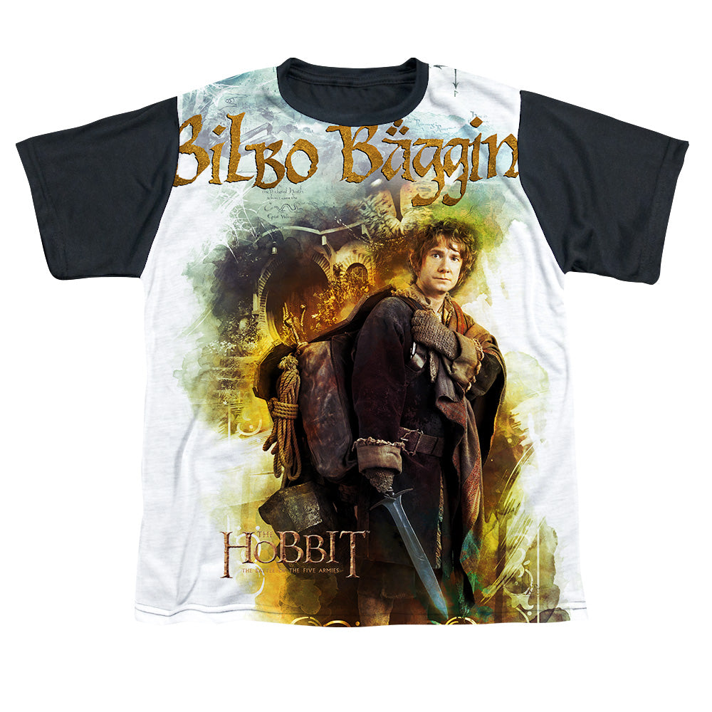 Hobbit - Bilbo - Short Sleeve Youth White Front Black Back - White T-shirt