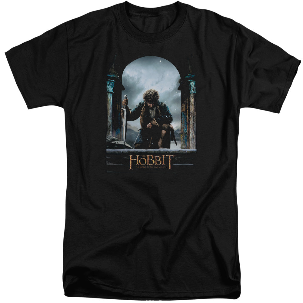 Hobbit - Bilbo Poster - Short Sleeve Adult Tall - Black T-shirt