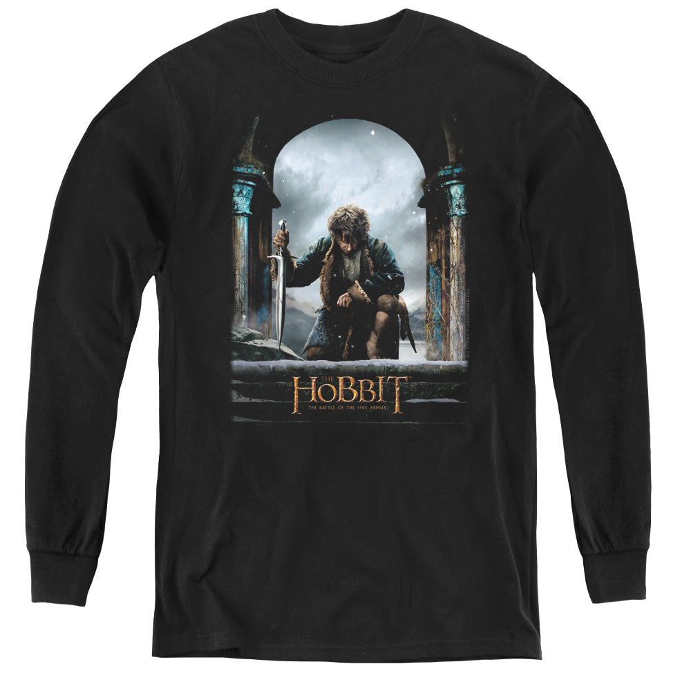 Hobbit - Bilbo Poster - Youth Long Sleeve Tee - Black