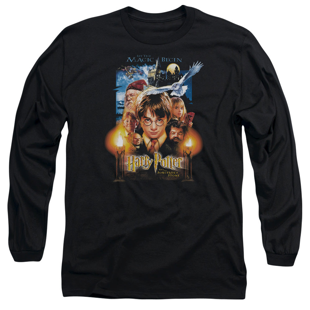Harry Potter - Movie Poster - Long Sleeve Adult 18/1 - Black T-shirt
