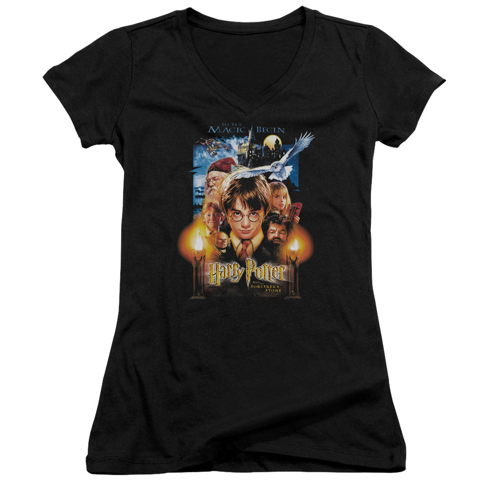 Harry Potter - Movie Poster-junior V-neck - Black