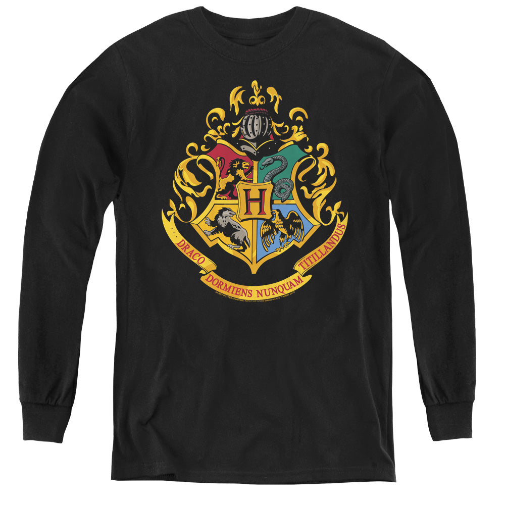 Harry Potter - Hogwarts Crest - Youth Long Sleeve Tee - Black