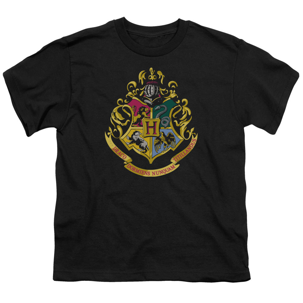 Harry Potter - Hogwarts Crest - Short Sleeve Youth 18/1 - Black T-shirt