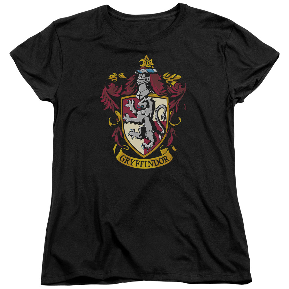 Harry Potter - Gryffindor Crest - Short Sleeve Womens Tee - Black T-shirt