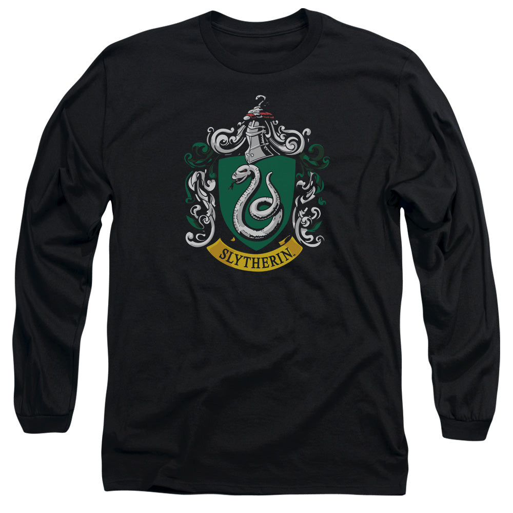 Harry Potter - Slytherin Crest - Long Sleeve Adult 18/1 - Black T-shirt