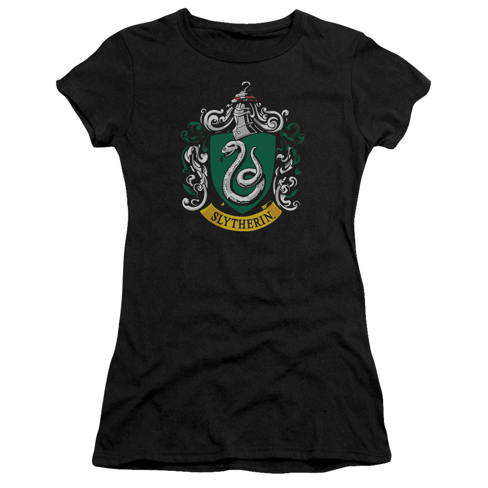 Harry Potter - Slytherin Crest - Short Sleeve Junior Sheer - Black T-shirt
