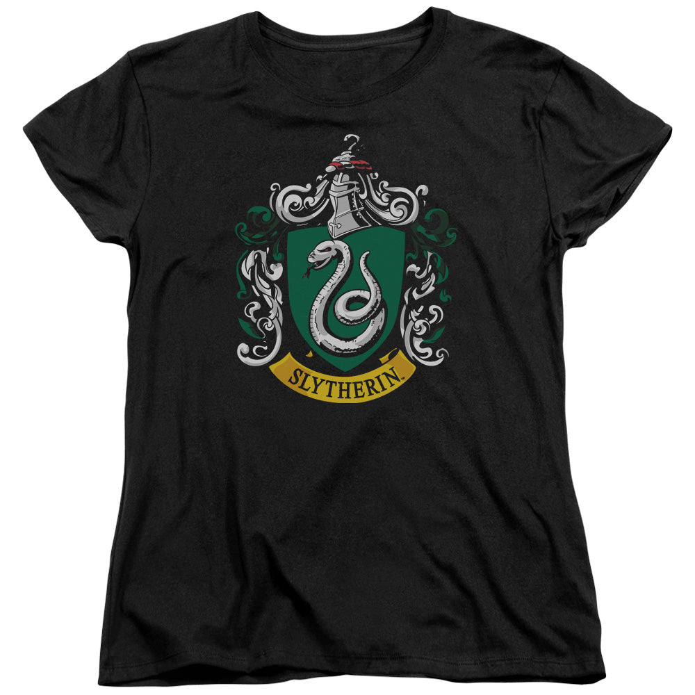 Harry Potter - Slytherin Crest - Short Sleeve Womens Tee - Black T-shirt