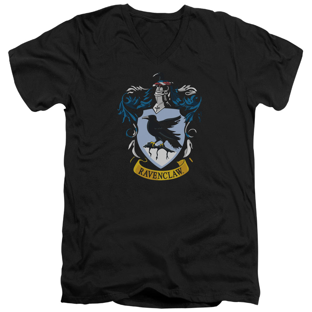 Harry Potter - Ravenclaw Crest - Short Sleeve Adult V-neck 30/1 - Black T-shirt