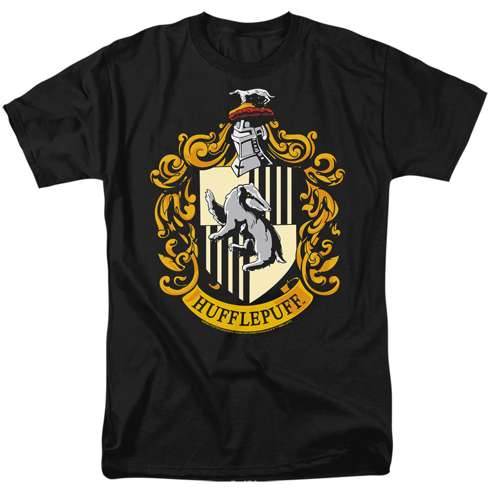 Harry Potter - Hufflepuff Crest - Short Sleeve Adult 18/1 - Black T-shirt
