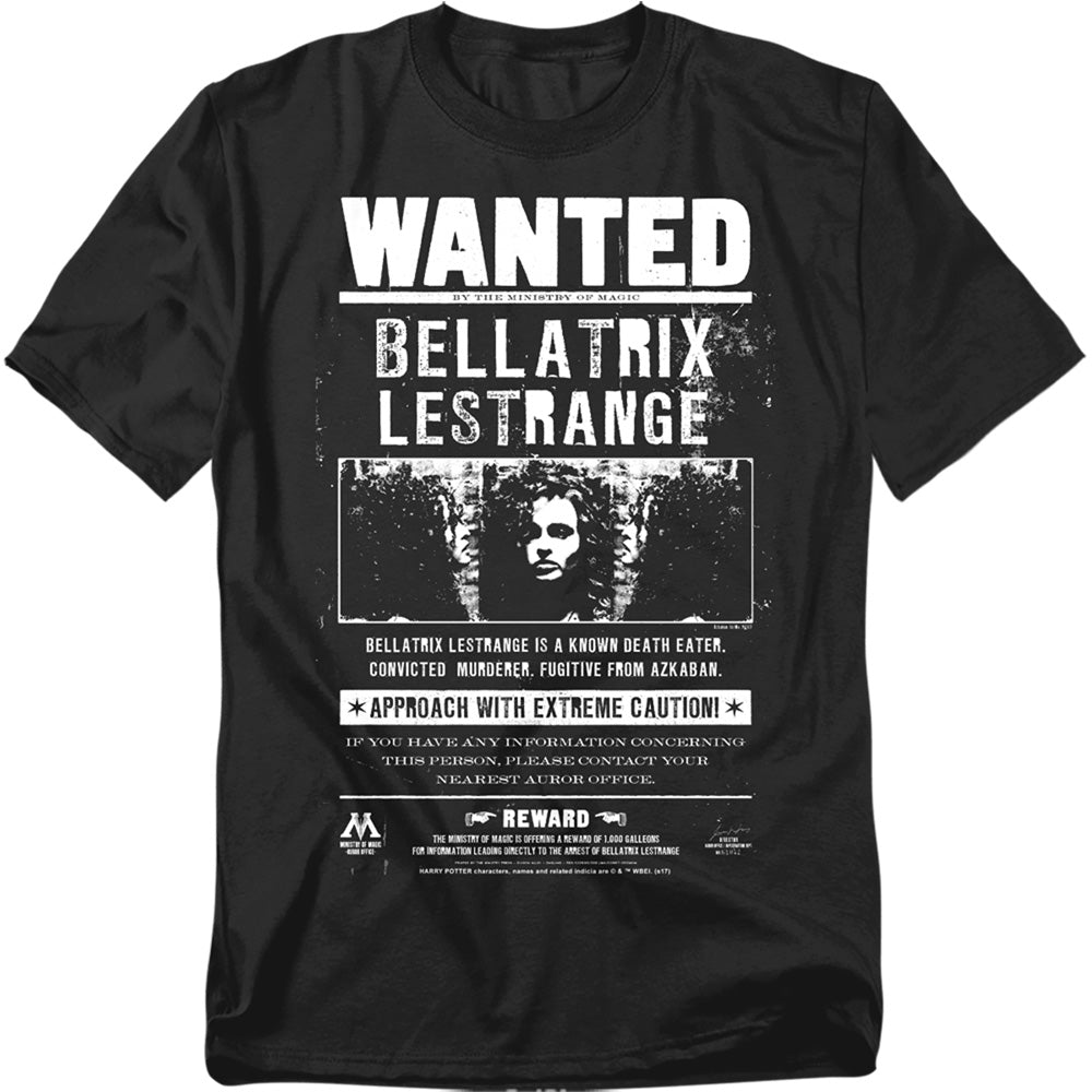 Harry Potter - Wanted Bellatrix - Short Sleeve Adult 18/1 - Black T-shirt