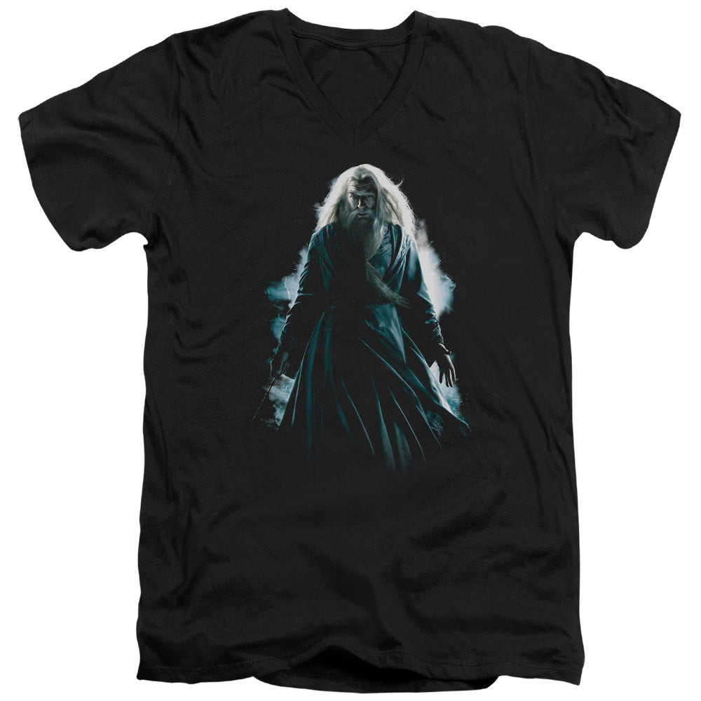 Harry Potter - Dumbledore Burst - Short Sleeve Adult V-neck 30/1 - Black T-shirt
