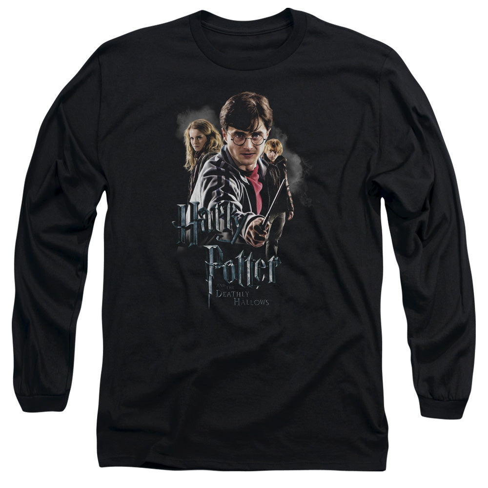 Harry Potter - Deathly Hollows Cast - Long Sleeve Adult 18/1 - Black T-shirt