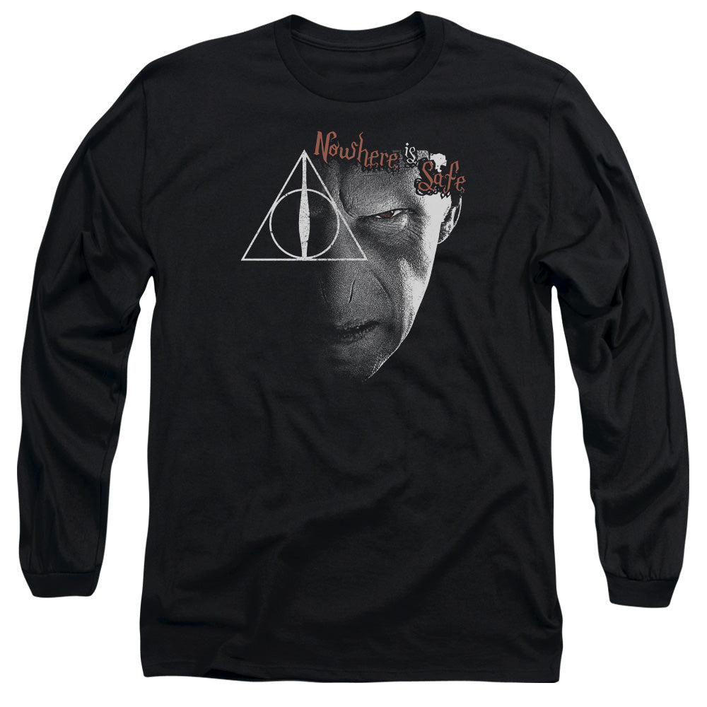 Harry Potter - Nowhere Is Safe - Long Sleeve Adult 18/1 - Black T-shirt
