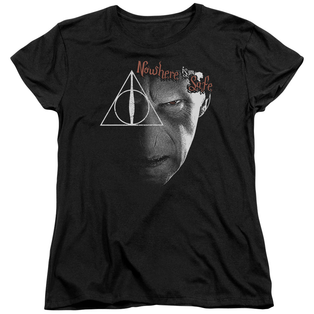 Harry Potter - Nowhere Is Safe - Short Sleeve Womens Tee - Black T-shirt
