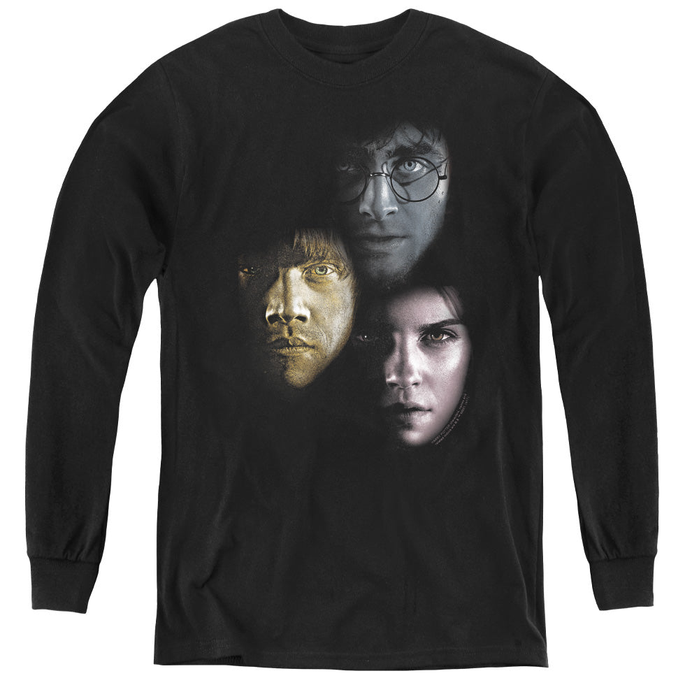 Harry Potter - Hero Heads - Youth Long Sleeve Tee - Black