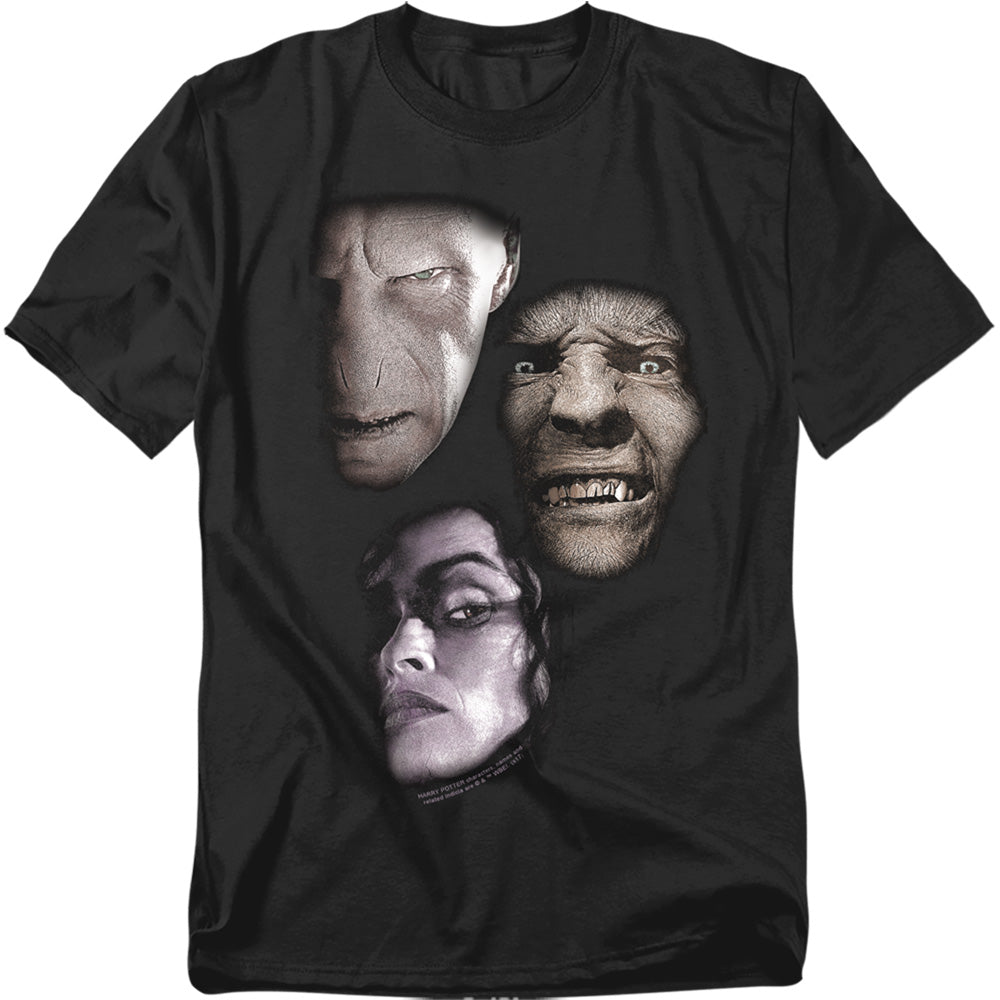 Harry Potter - Villian Heads - Short Sleeve Adult 18/1 - Black T-shirt