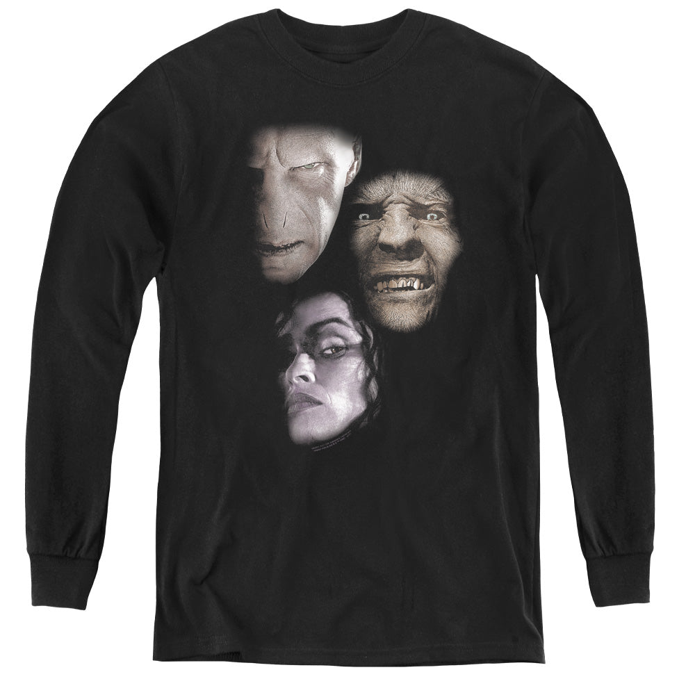 Harry Potter - Villian Heads - Youth Long Sleeve Tee - Black