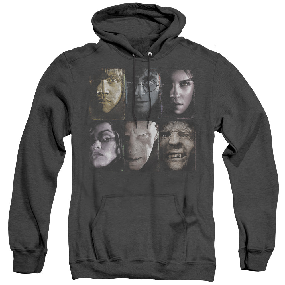 Harry Potter - Horizontal Heads - Adult Heather Hoodie - Black
