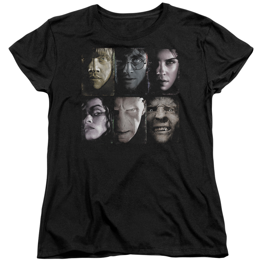 Harry Potter - Horizontal Heads - Short Sleeve Womens Tee - Black T-shirt