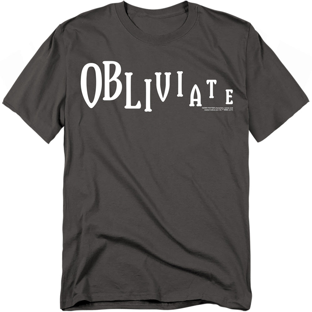 Harry Potter - Obliviate - Short Sleeve Adult 18/1 - Charcoal T-shirt