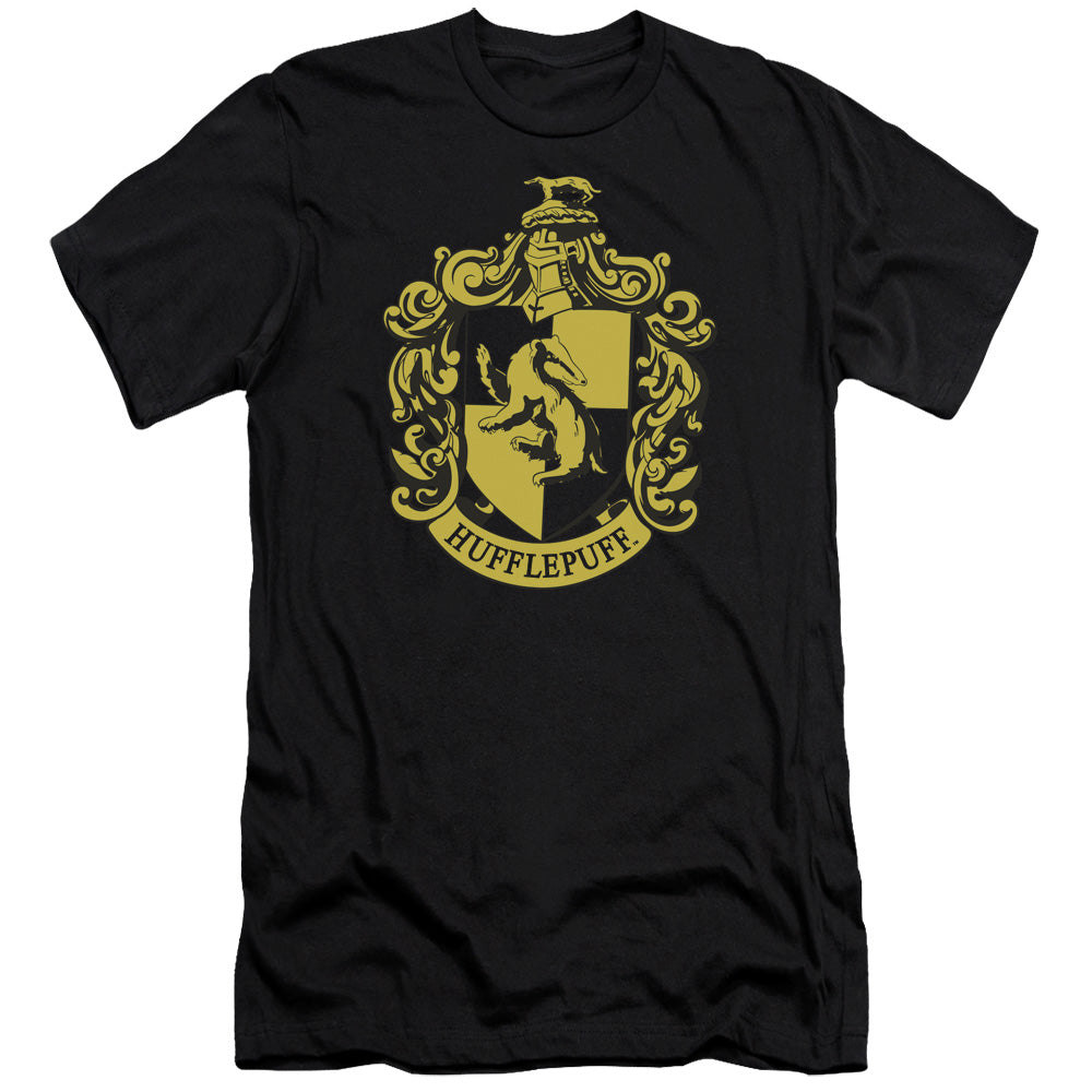 Harry Potter - Hufflepuff Crest - Short Sleeve Adult 30/1 - Black T-shirt