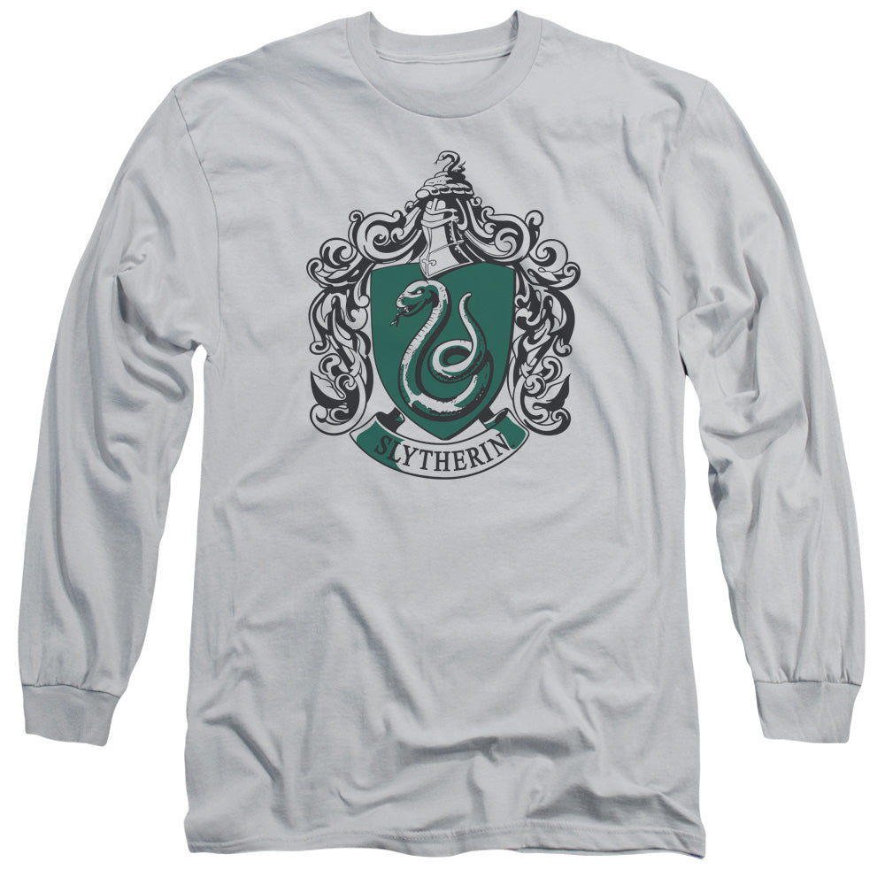 Harry Potter - Slytherine Crest - Long Sleeve Adult 18/1 - Silver T-shirt