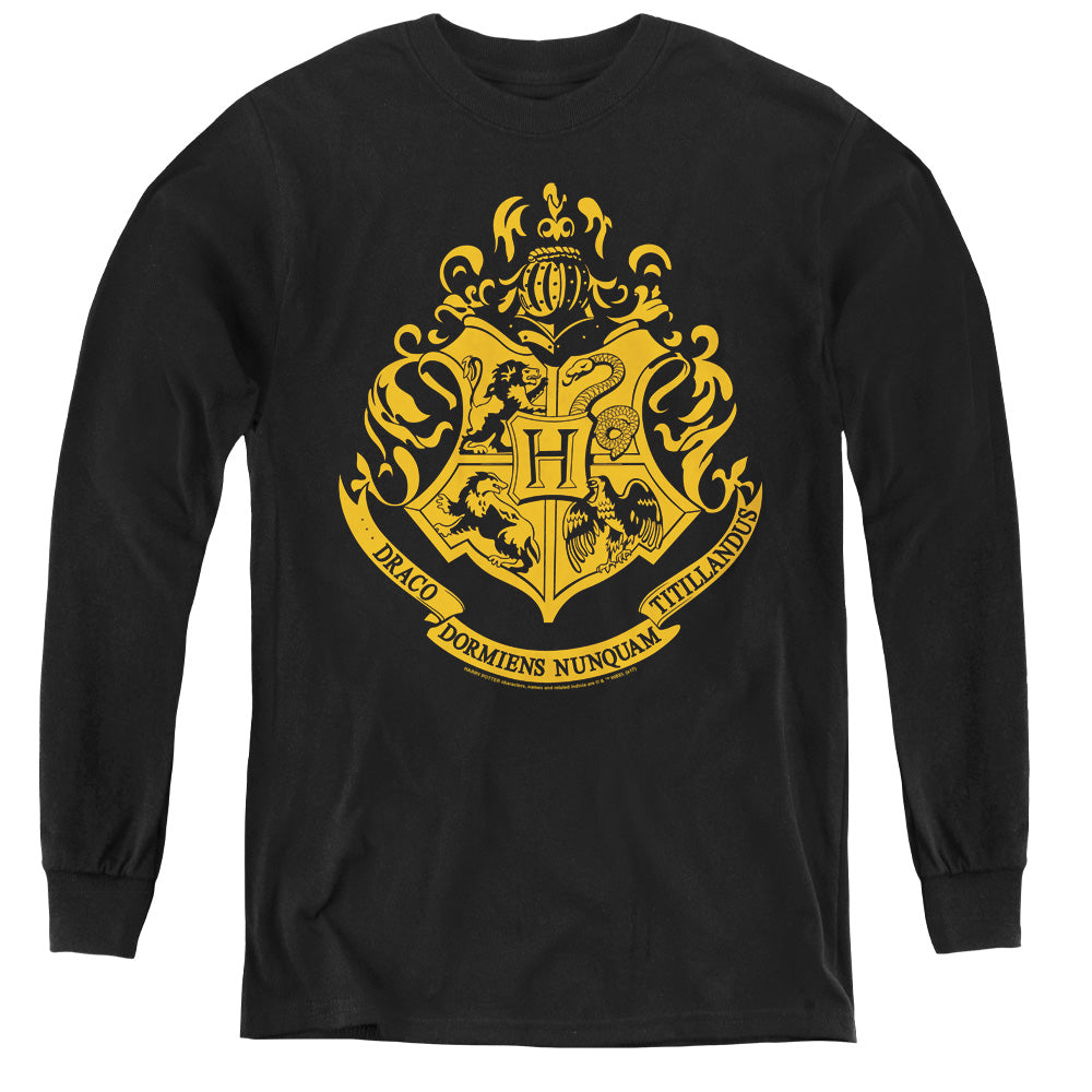 Harry Potter - Hogwarts Crest - Youth Long Sleeve Tee - Black
