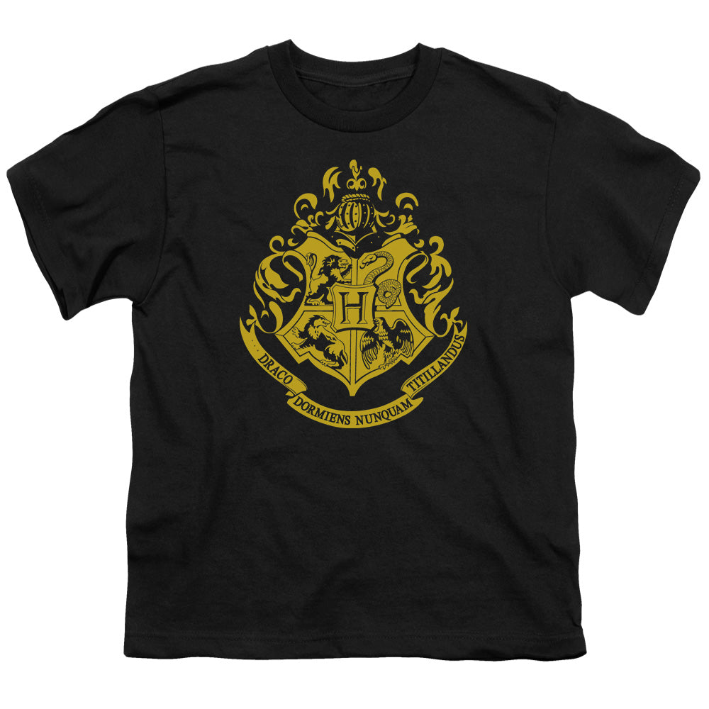 Harry Potter - Hogwarts Crest - Short Sleeve Youth 18/1 - Black T-shirt