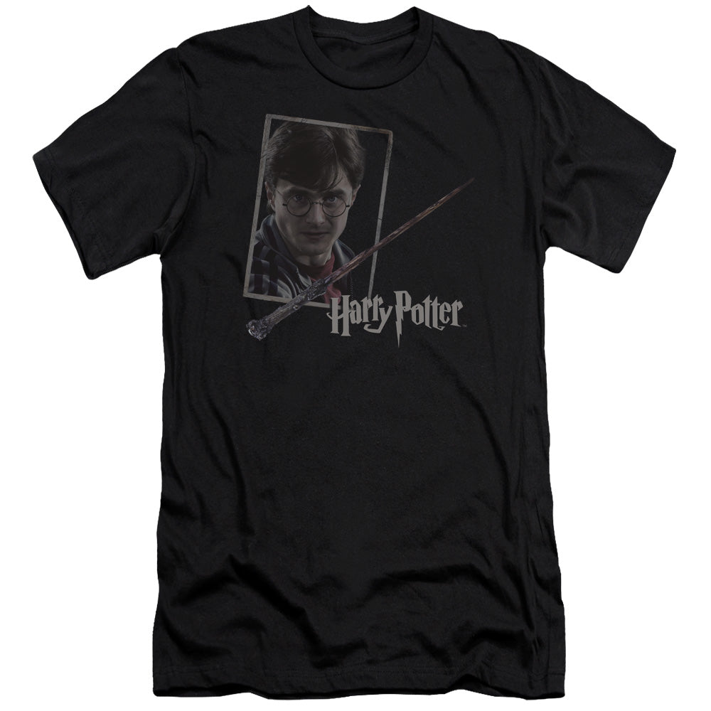 Harry Potter - Harrys Wand Portrait - Short Sleeve Adult 30/1 - Black T-shirt