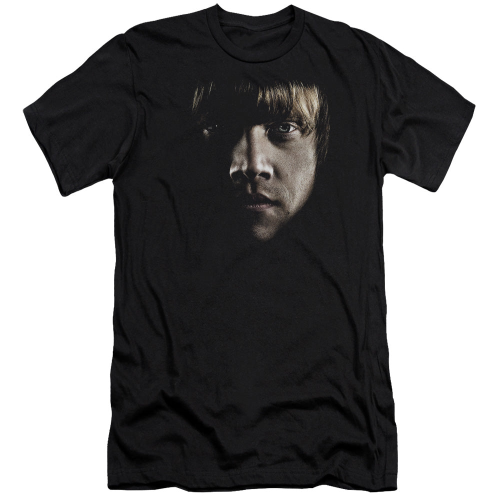 Harry Potter - Ron Poster Head-hbo Short Sleeve Adult 30/1 - Black T-shirt