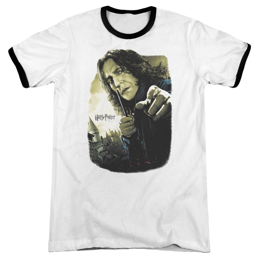 Harry Potter - Snape Poster - Adult Ringer - White/black
