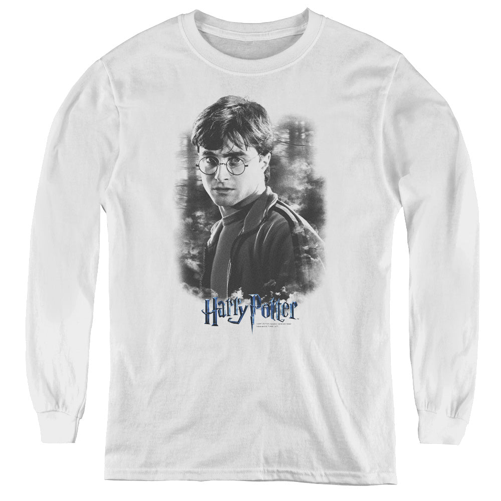 Harry Potter - Harry In The Woods - Youth Long Sleeve Tee - White