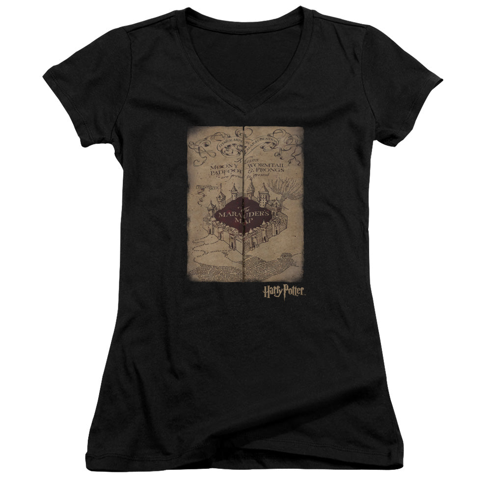 Harry Potter - Marauders Map-junior V-neck - Black