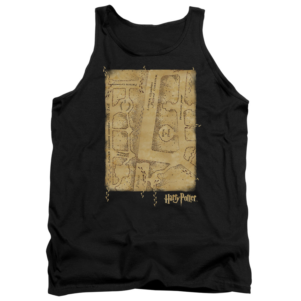 Harry Potter - Marauders Map Interior - Adult Tank - Black