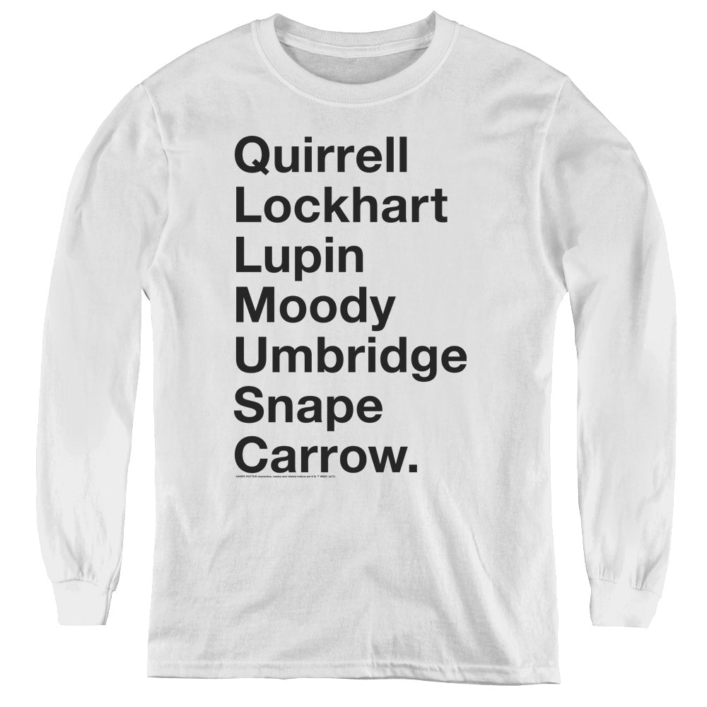 Harry Potter - Professors - Youth Long Sleeve Tee - White