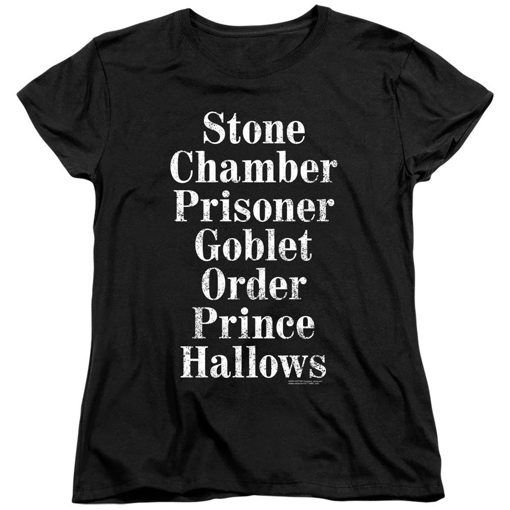 Harry Potter - Titles - Short Sleeve Womens Tee - Black T-shirt