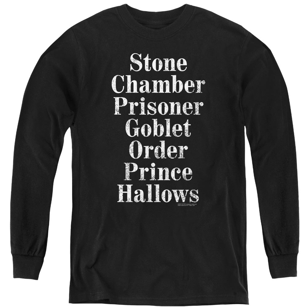 Harry Potter - Titles - Youth Long Sleeve Tee - Black