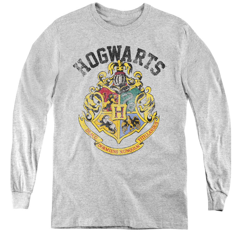 Harry Potter - Hogwarts Crest - Youth Long Sleeve Tee - Athletic Heather