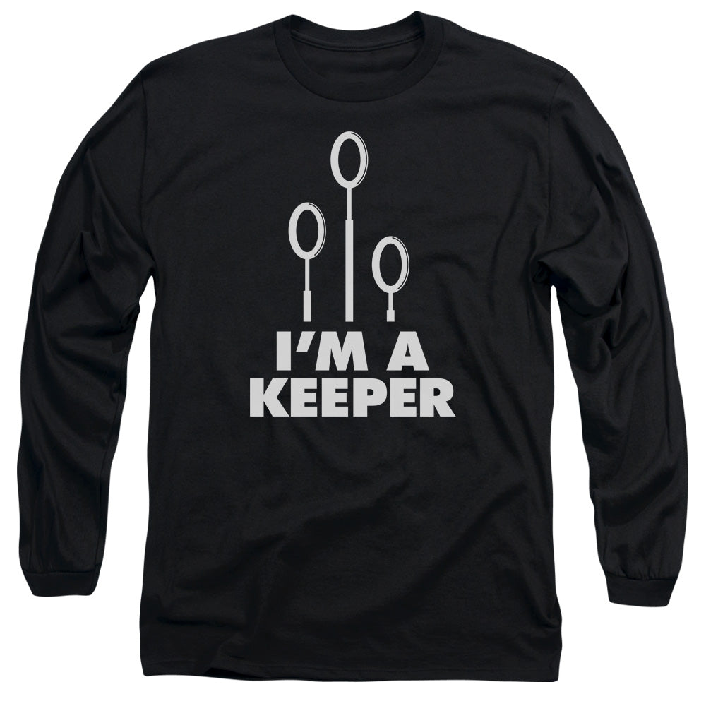 Harry Potter - Keeper - Long Sleeve Adult 18/1 - Black T-shirt