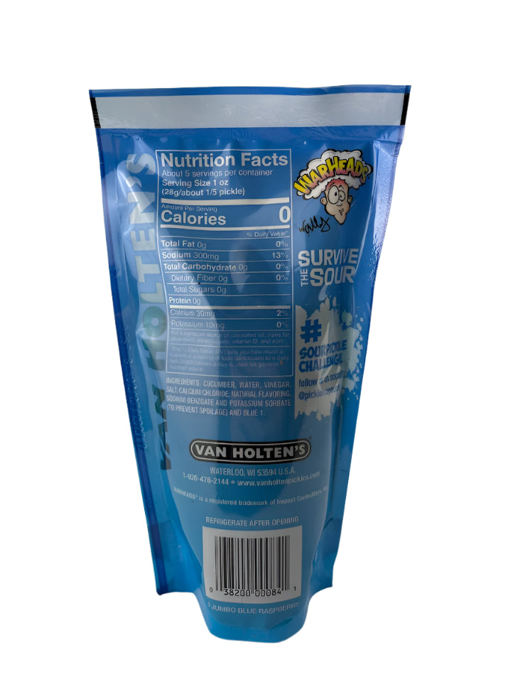 Warheads Pickle in a Pouch Blue Raspberry