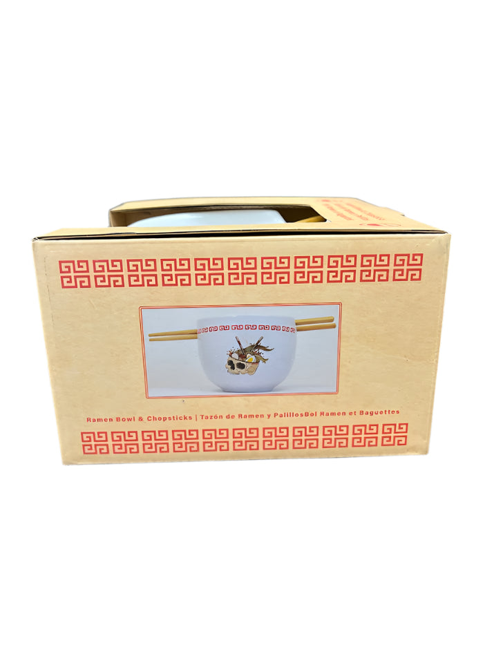 Ramen Bowl and Chopsticks - Skull